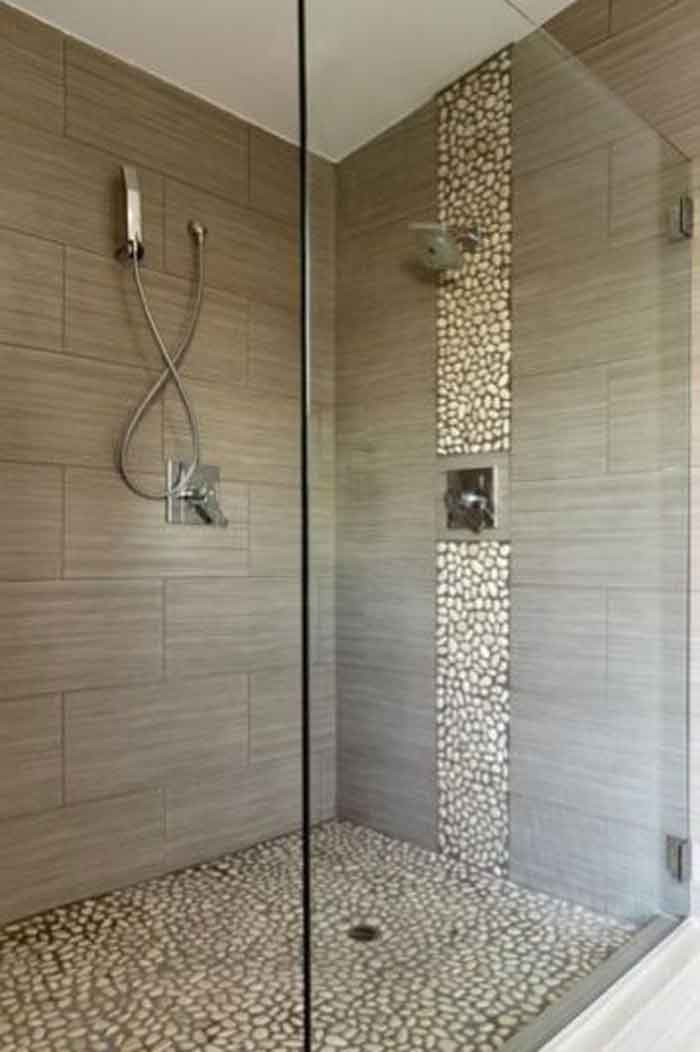 bathroom pebbles tiles design
