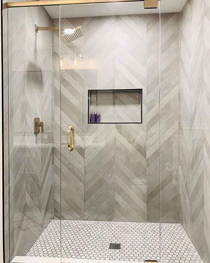 chevron bathroom tiles design