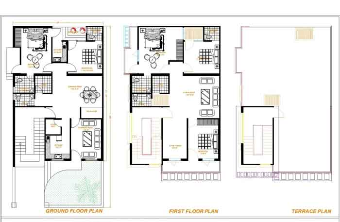 30x60 House Plan with Terrace