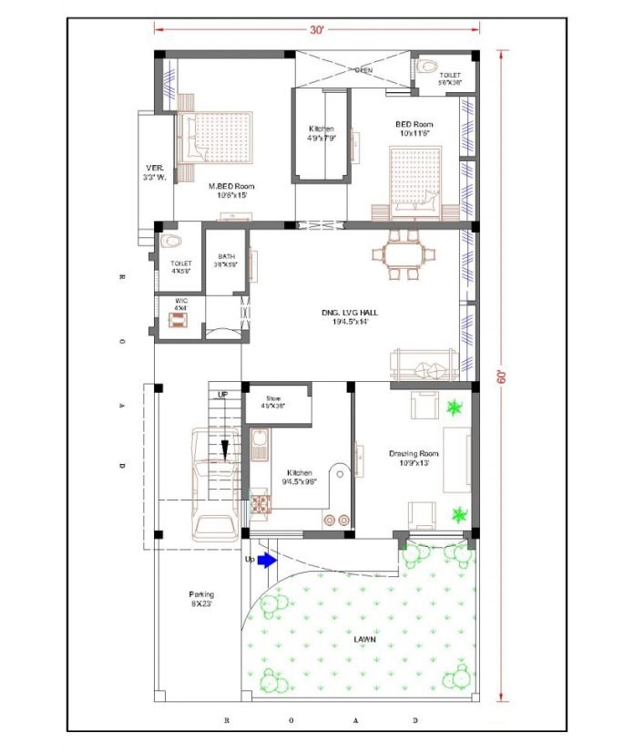 30 Feet By 60 Feet 30x60 House Plan Decorchamp