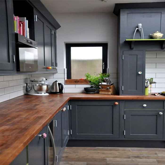 Black L Shape kitchen design