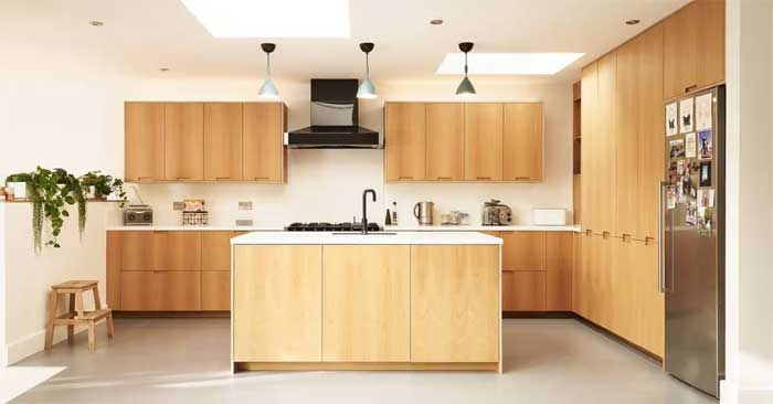 material finishing modular kitchen designs