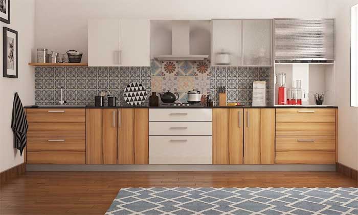 straight design modular kitchen photo