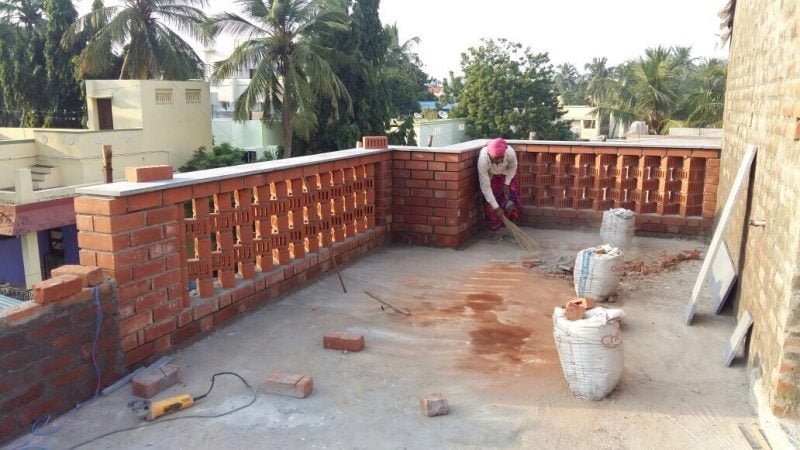 Parapet wall design in village