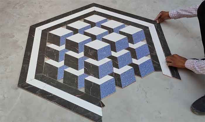 3d flooring marble design