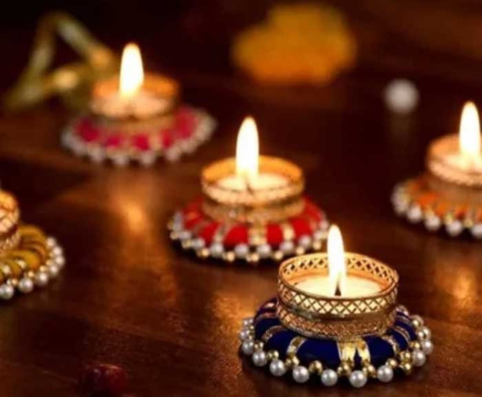 Multi colorful diyas