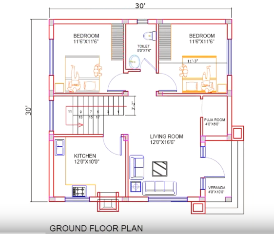 Double Bedroom House Plan Per Vastu Homeminimalisite double-bedroom-house-plan-per-vastu-homeminimalisite