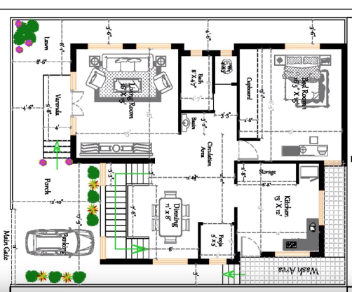 lawaai ingesteld Ontstaan House Plans For 40 X 50 Feet Plot