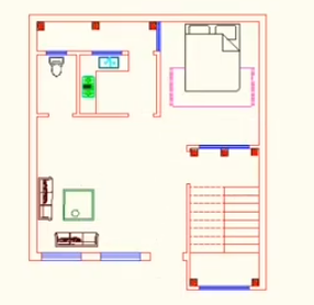 25 x 24 Feet House Plan