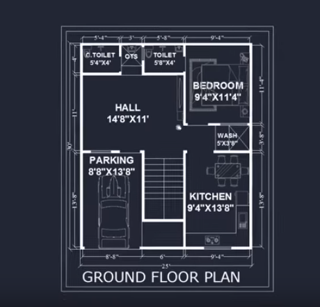 25 x 30 Feet House Plan