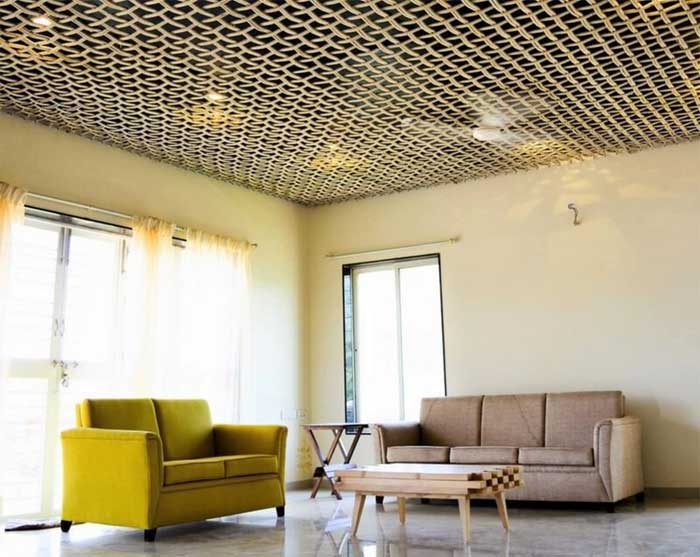 false ceiling with rope