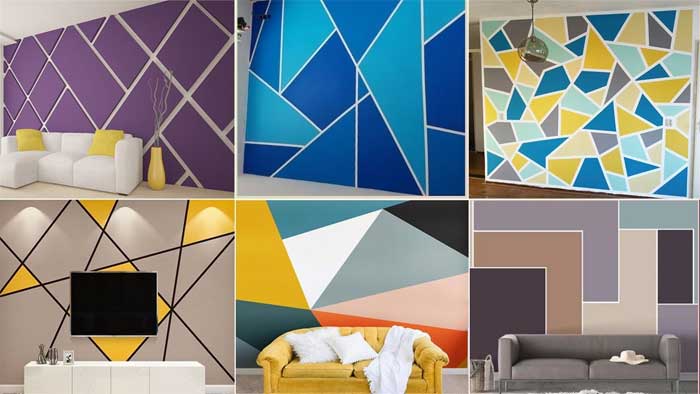 geometric living room modern texture paint designs
