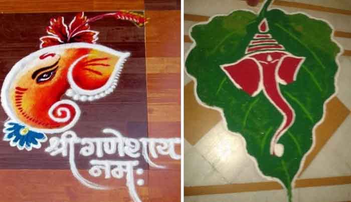 Ganpati Rangoli Decoration Ideas