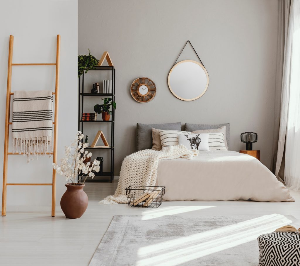 Grey beige colour combination for bedroom walls