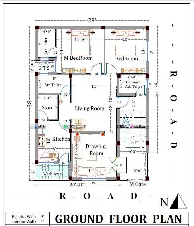 2 Bedroom 2bhk House Plans Indian