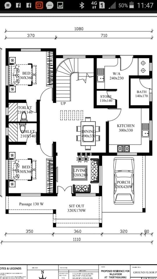 39 X 35 Ft 2 Bedroom House Plans Indian Style In 1000 Sq Ft  The House  Design Hub