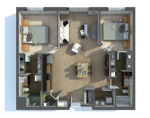 2bhk house plan design indian