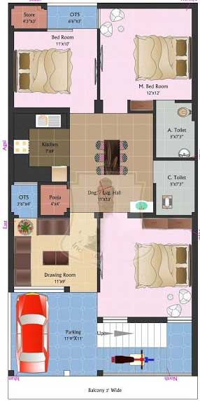 3 bedroom Indian style plan