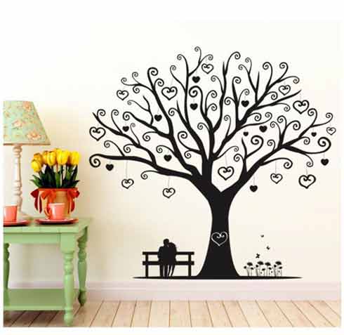 Tree Black Wall Painting