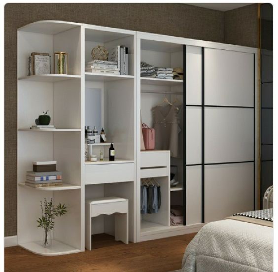 modern wardrobe with dressing table