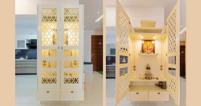 mandir with jali doors
