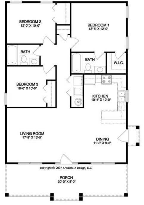 3 Bedroom House Plans Design Modern, Affordable 3 Bedroom House Plans
