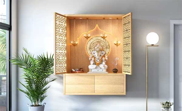 Plywood Wood Mandir Design