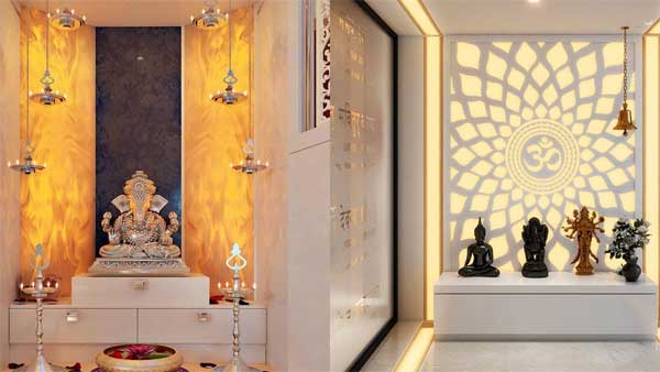 Simple Wooden Pooja Room Design