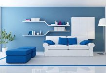 Modern Two Dual Color Combination Living Room Walls