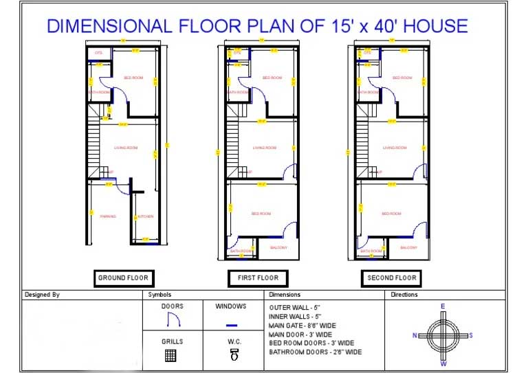 15 40 house plan multi story