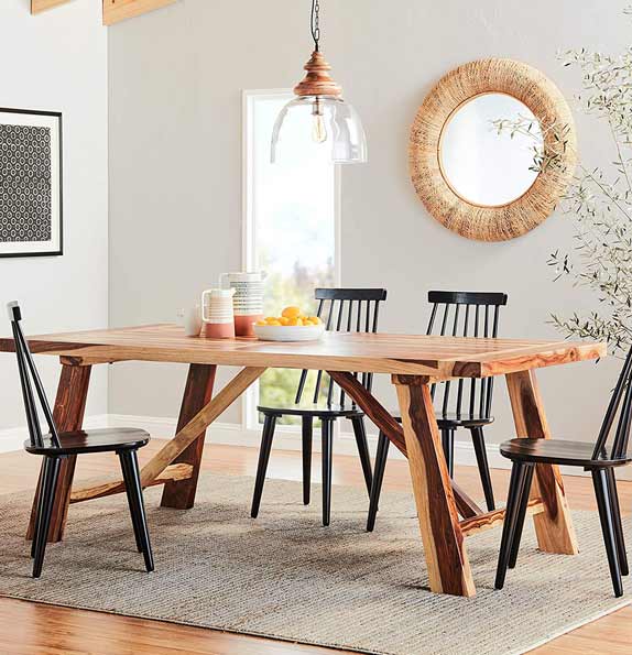 Rustic Dining Table Design with 4 Seater