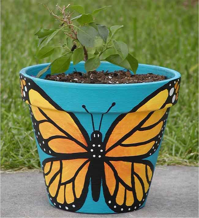butterfly pot painting ideas