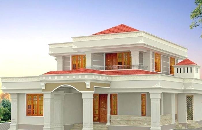 creamy white indian house colour combination outside