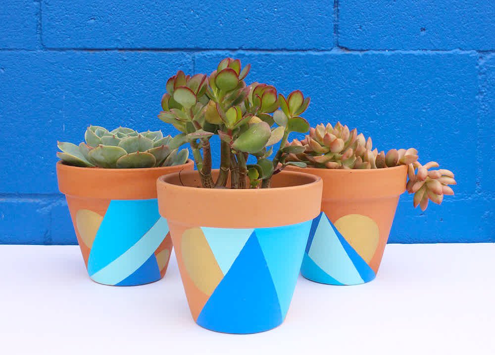 Geometric Plant Pot painting ideas