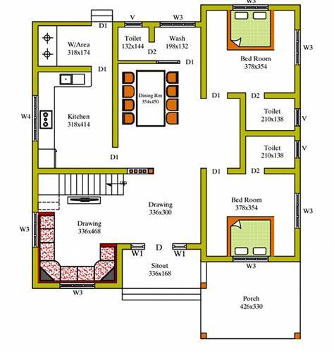 Kerala style 3 bedroom house plan