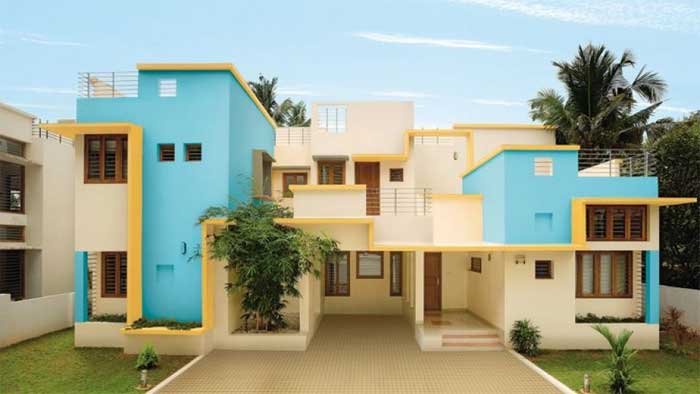 Indian house exterior wall paint colour