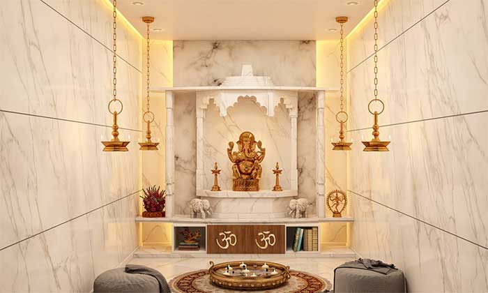 marble indian pooja room