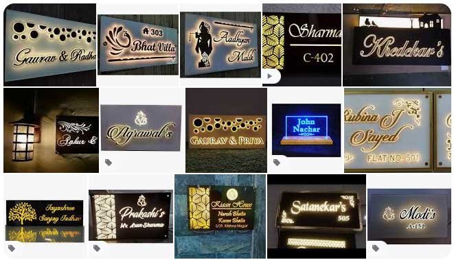 led light name plate design