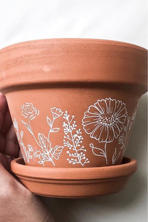 minimalist pot plant painting ideas