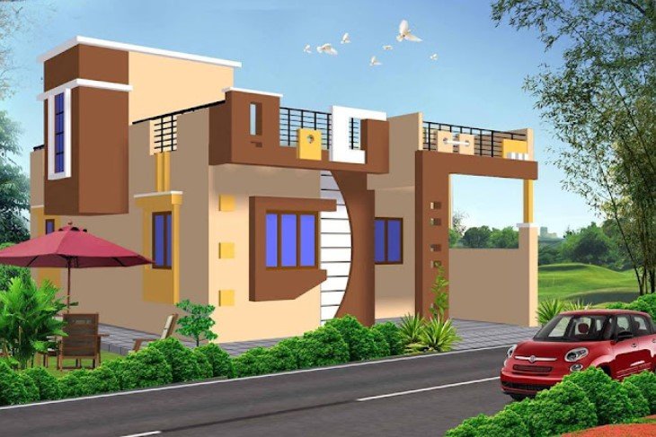 Simple Modern Exterior House Design One Floor Floor Roma