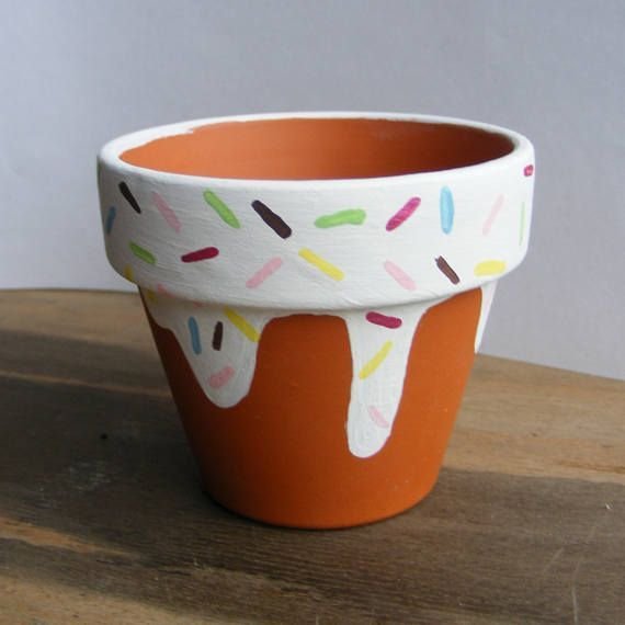 donut plant pot painting