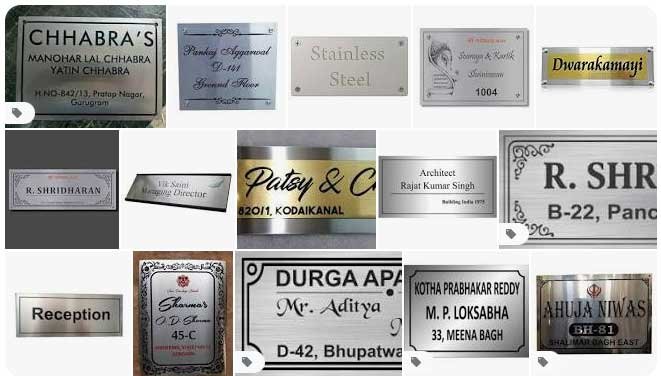 stainless steel name plates designs