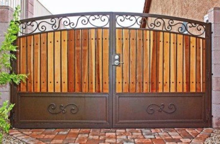 iron wooden main gate