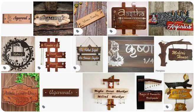 wooden name plates designs