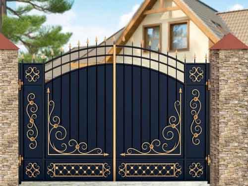 blue gold main iron gate colour combination