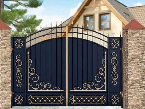 blue gold main iron gate colour combination