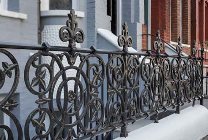 British style iron railing design