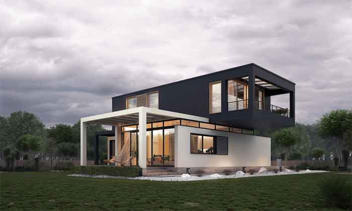 Contemporary house elevation front design