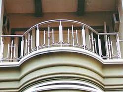 curved ss steel balcony railing design