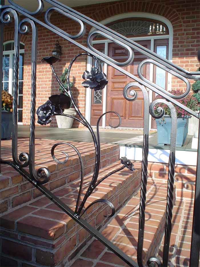floral steel house front balcony